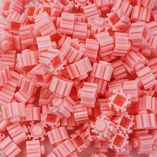 퍼즐블럭 10mm 핑크색 300개